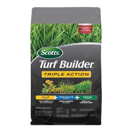 SCOTTS Turf Builder Triple Action Weed & Feed Lawn Fertilizer For Multiple Grass Types 12000 sq ft 26019